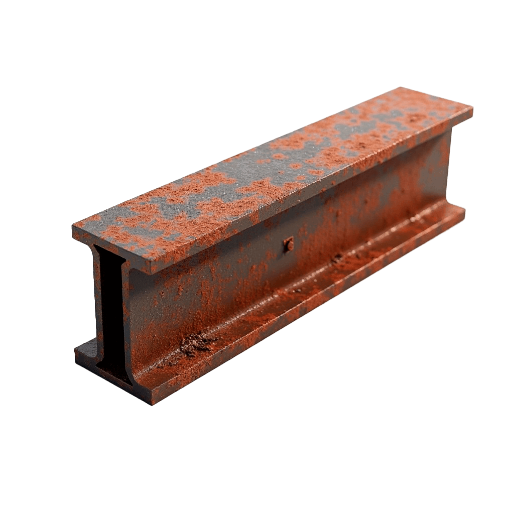 Structural steel beam — before cleaning